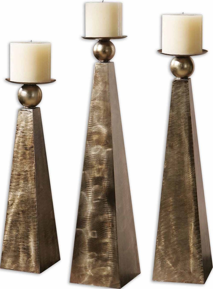 Uttermost Cesano Bronze Candleholders - Set of 3