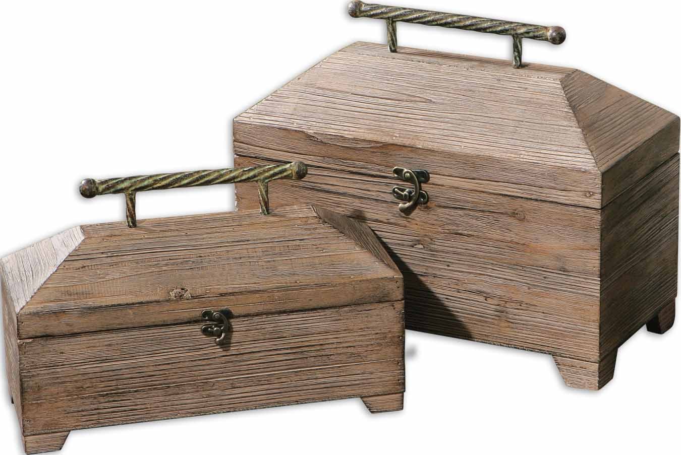 Uttermost Tadao Natural Wood Boxes - Set of 2