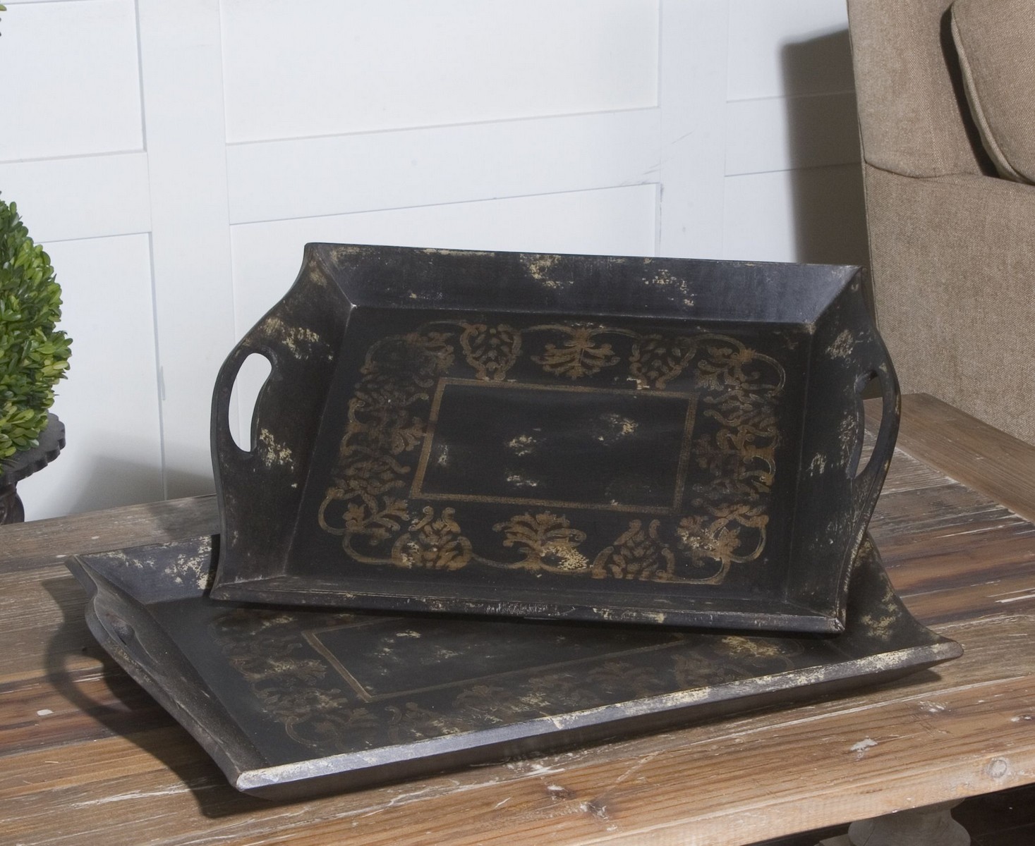 Uttermost Melani Antique Trays Set of 2 UTTERMOST19743 at