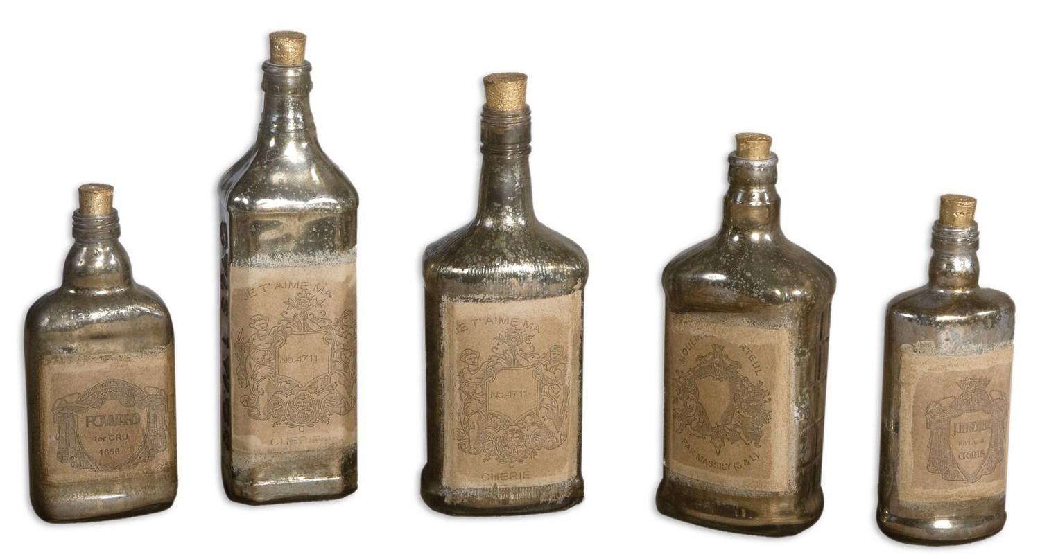 Uttermost Recycled Bottles - Set of 5