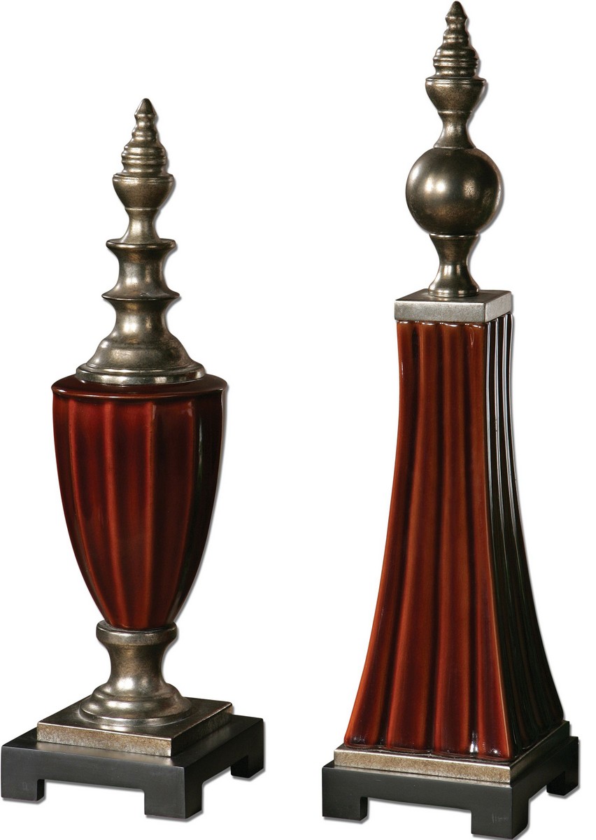 Uttermost Bay Ceramic Finials - Set of 2