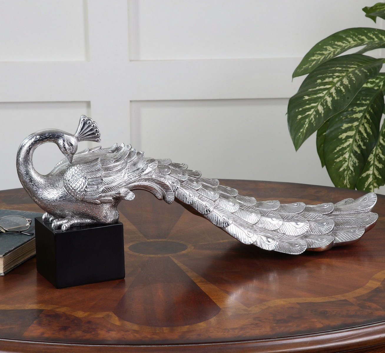 Uttermost Silver Peacock Statue