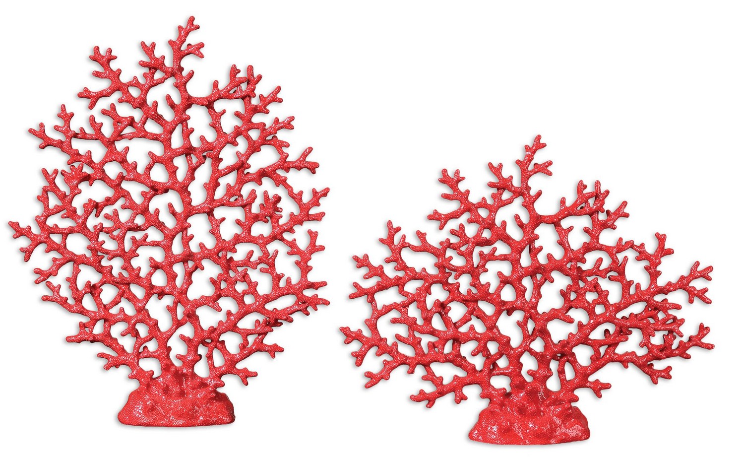 Uttermost Red Coral Sculpture - Set of 2