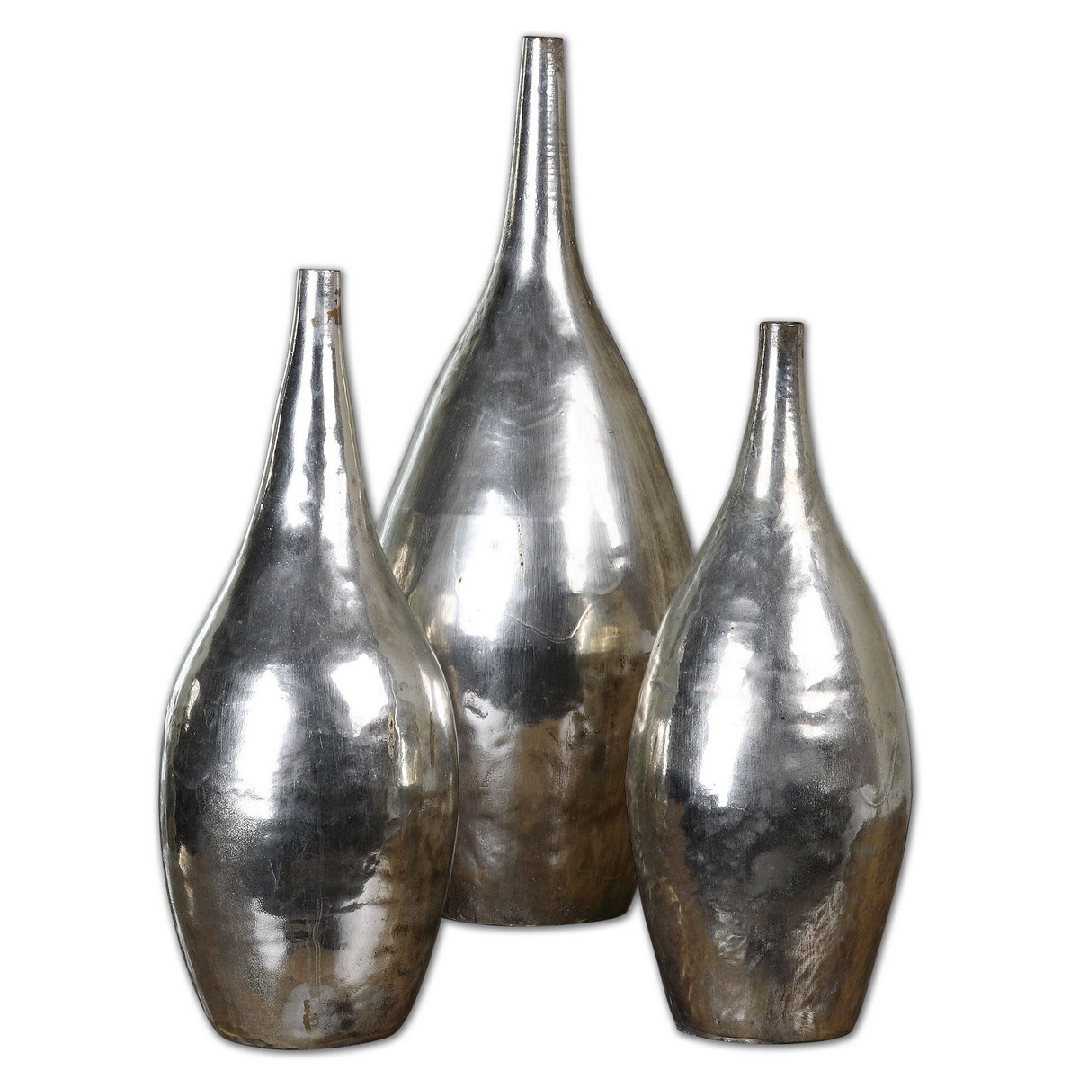 Uttermost Rajata Silver Vases - Set of 3
