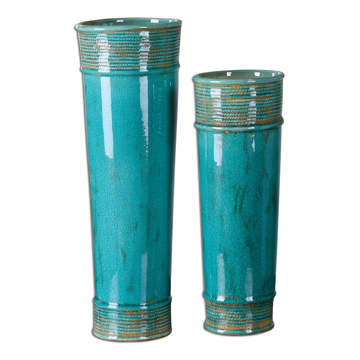 Uttermost Thane Teal Green Vases - Set of 2
