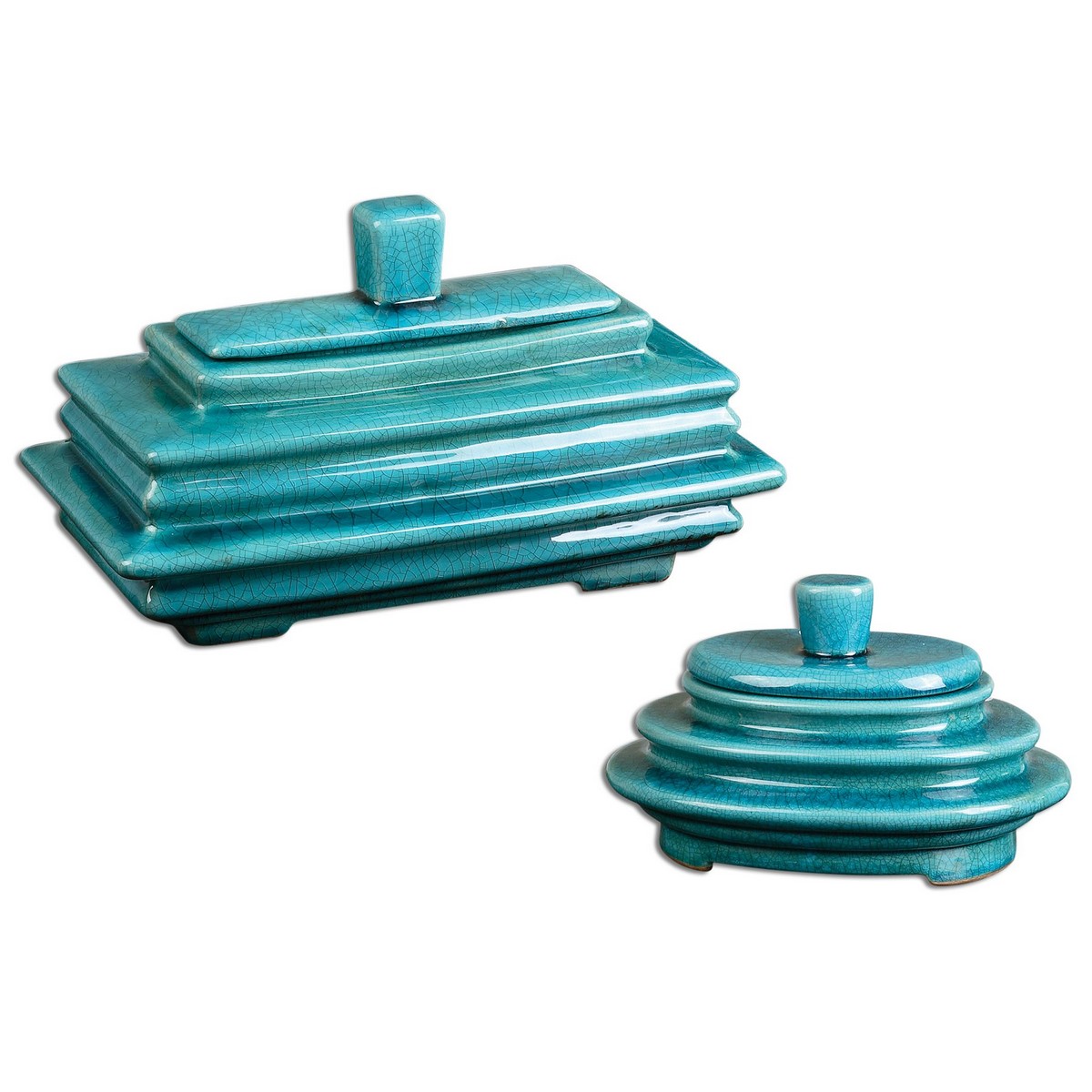Uttermost Indra Bright Blue Boxes - Set of 2