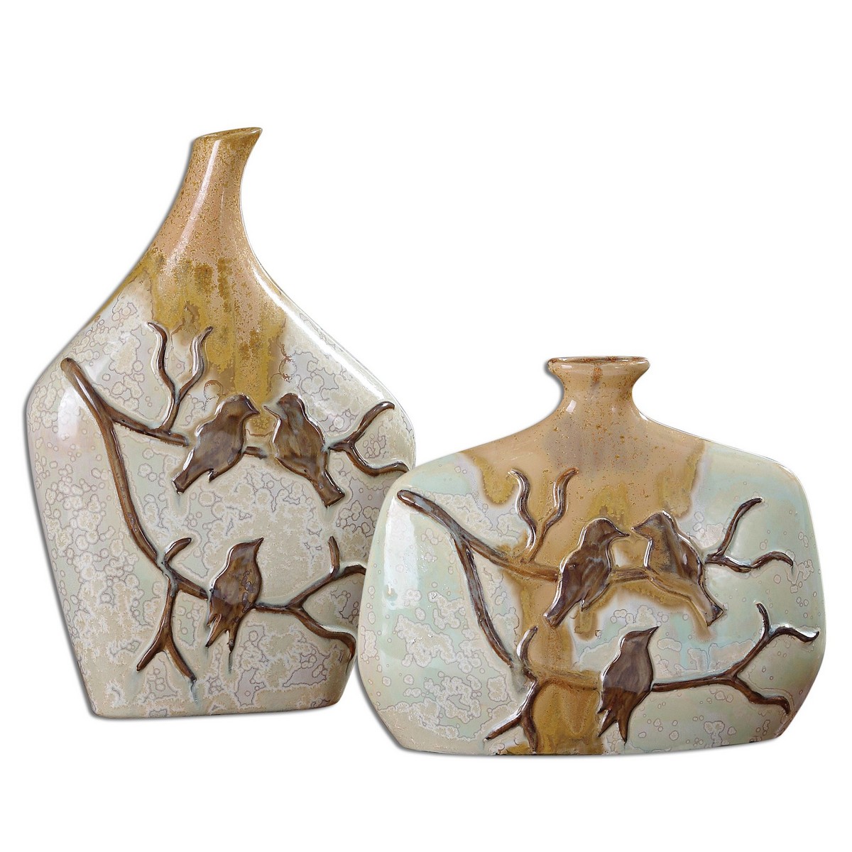 Uttermost Pajaro Ceramic Vases - Set of 2