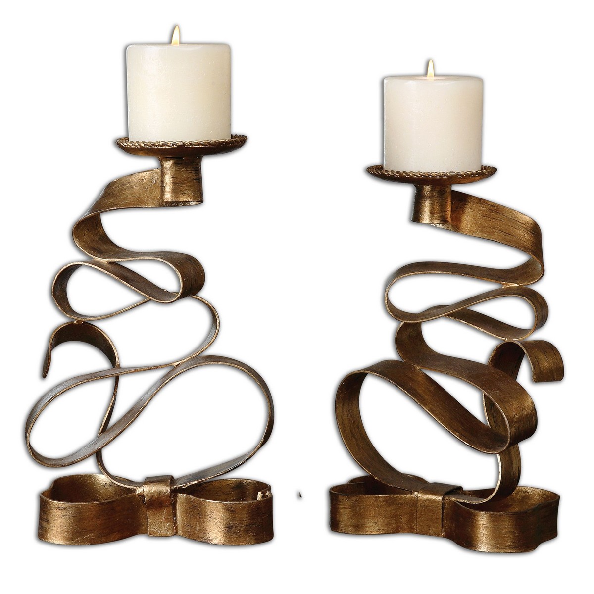 Uttermost Pazia Gold Metal Candleholders - Set of 2