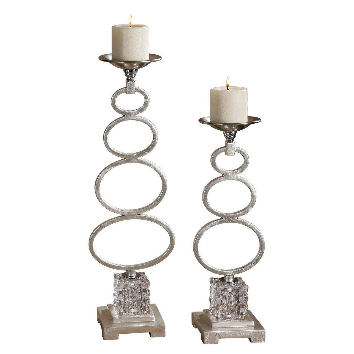 Uttermost Parson Silver Candleholders - Set of 2