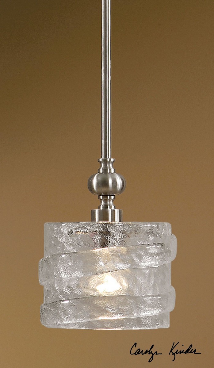 Uttermost Mossa 1 Light Seeded Glass Mini Pendant