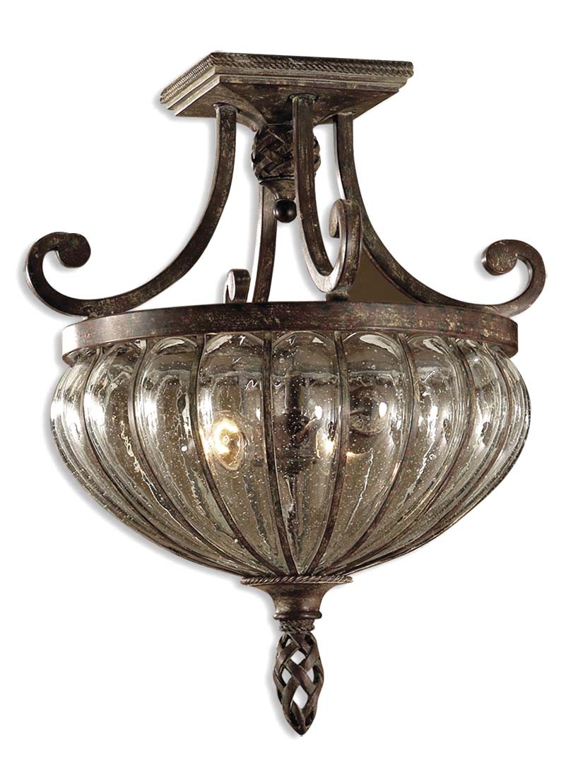 Uttermost Galeana 2 Light Glass Semi FlushMount Uttermost Galeana 2 Light Glass Semi FlushMount