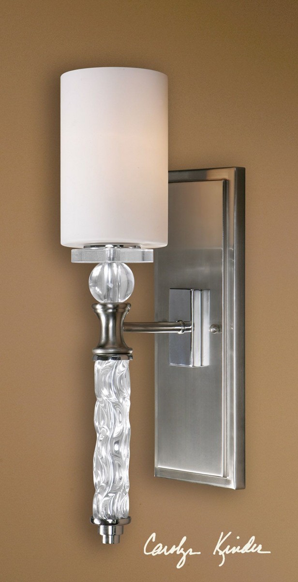 Uttermost Campania 1 Light Carved Glass WallSconce