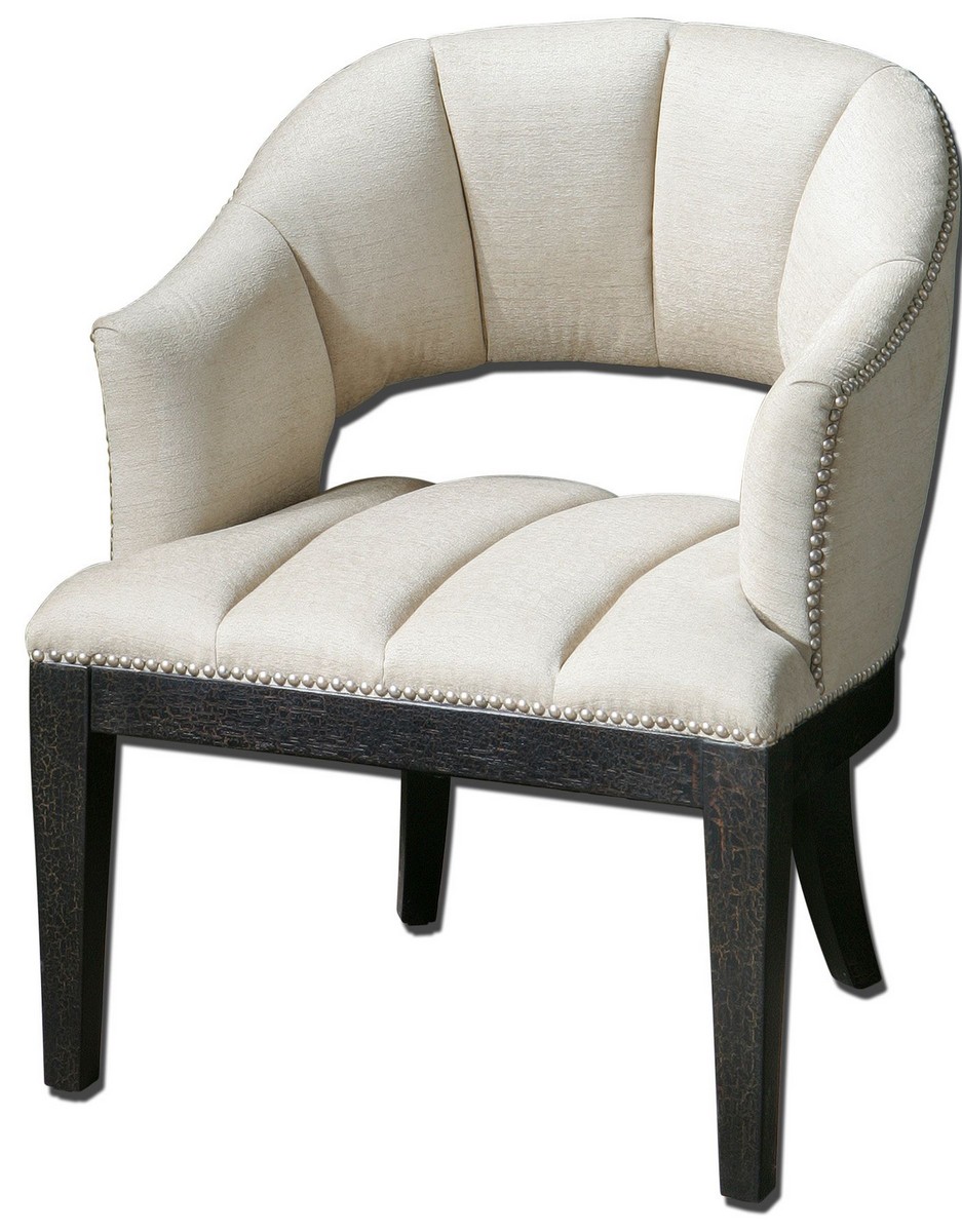 Uttermost Bovary White Tufted Armchair Uttermost Bovary White Tufted Armchair