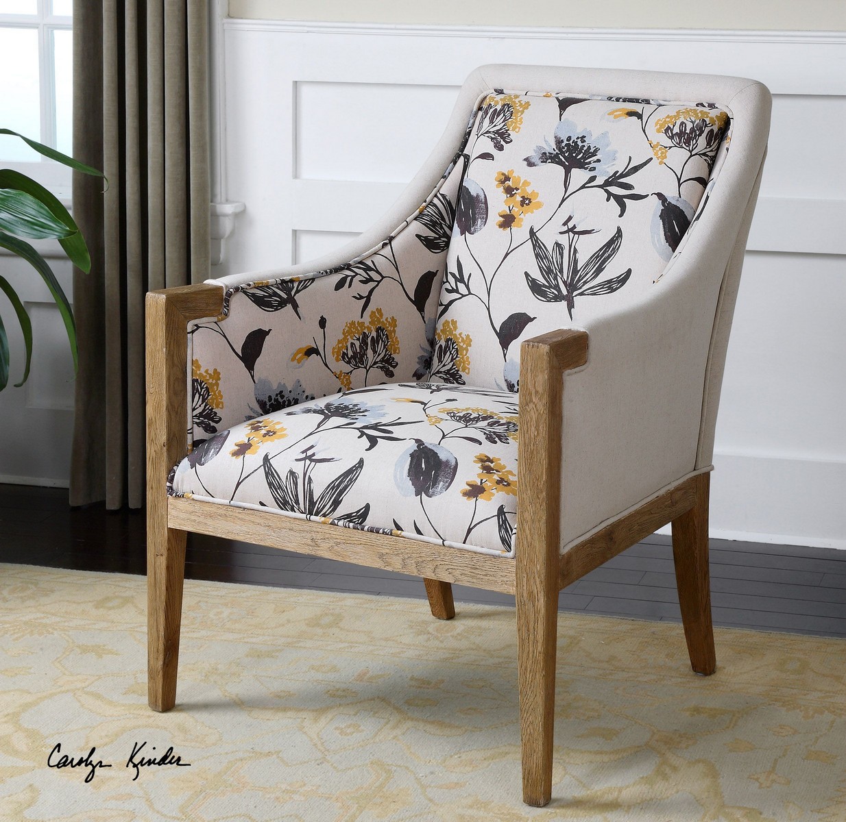 Uttermost Floral Curran Armchair