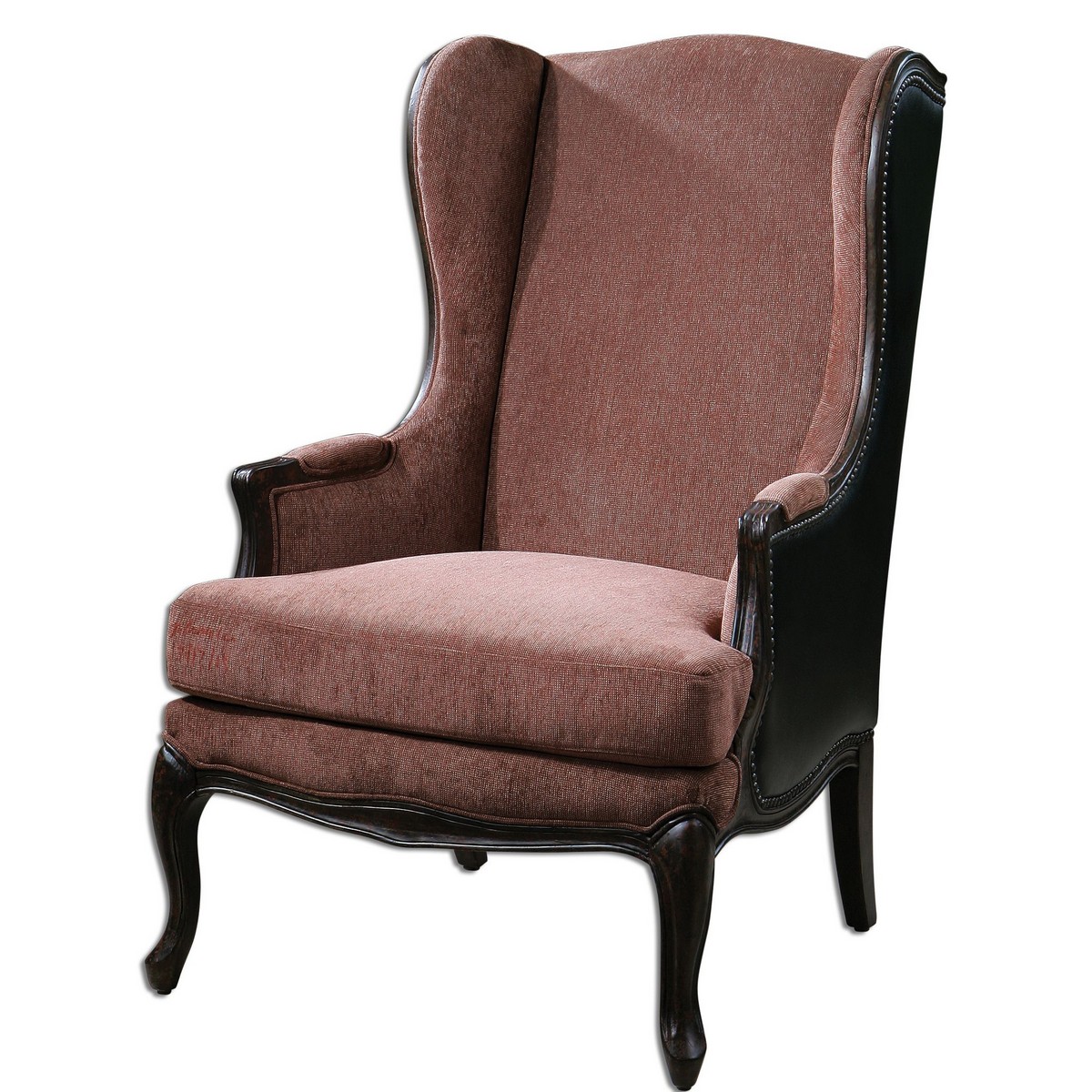 Uttermost Skipton Leather Wing Chair