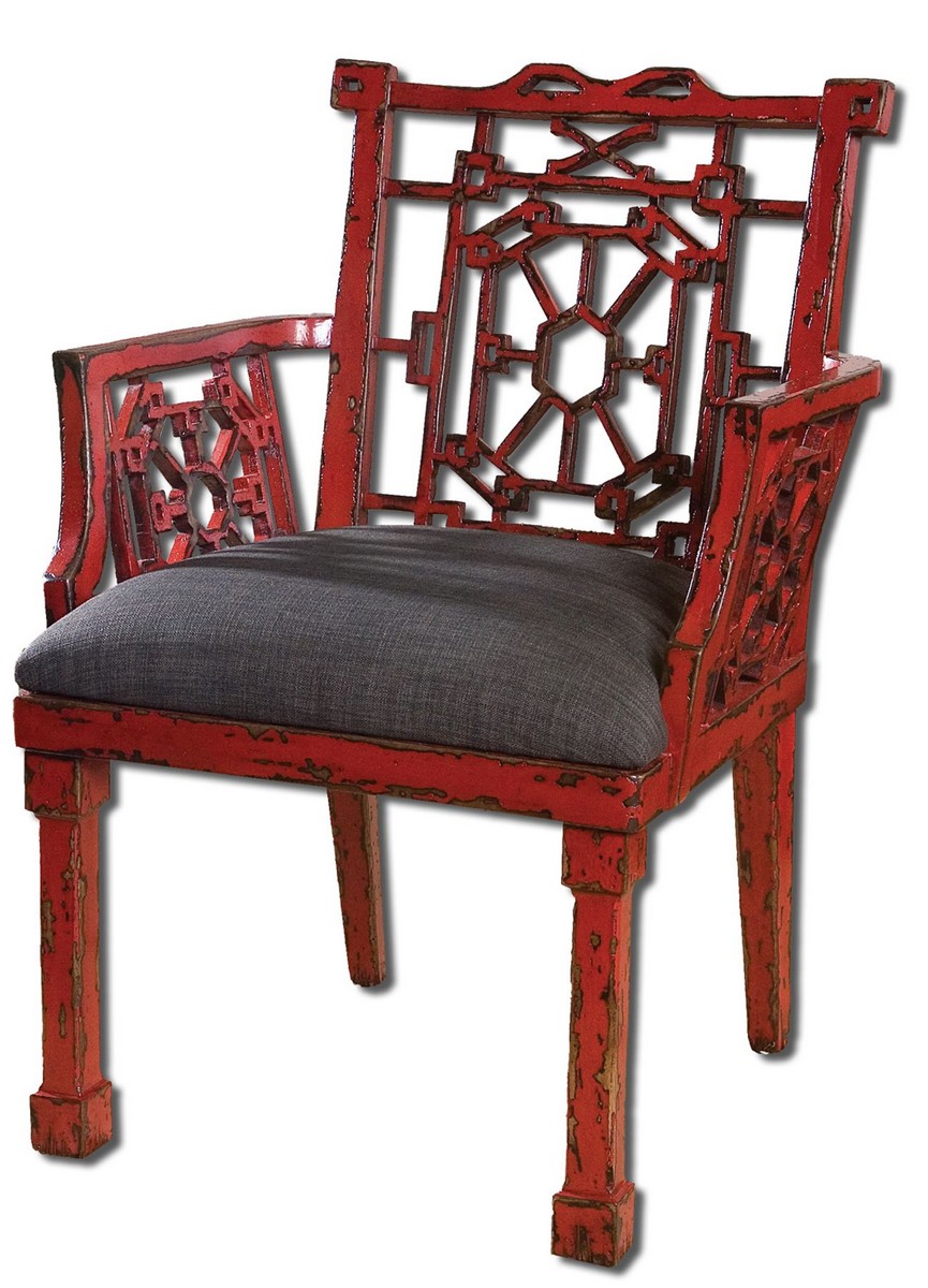 Uttermost Camdon Red Armchair