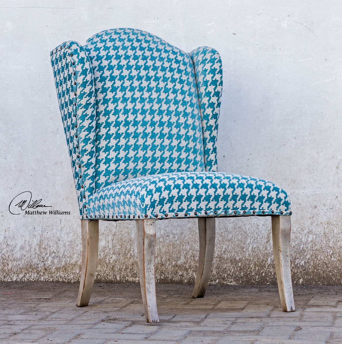 Uttermost Winesett Blue Armless Chair