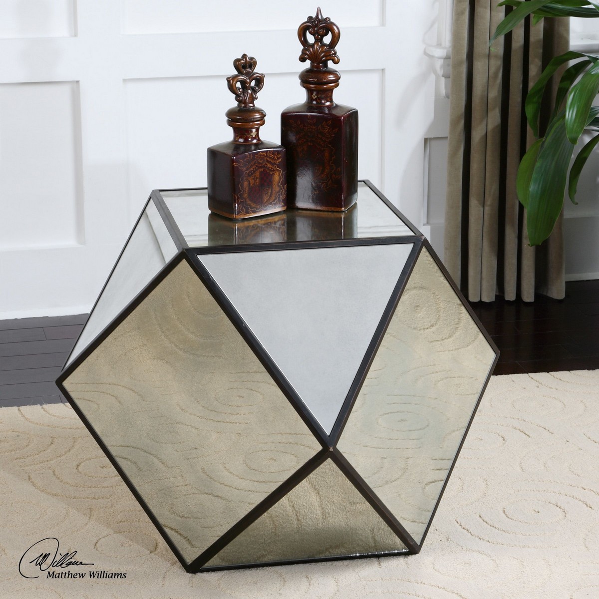 Uttermost Matty Mirrored Polygon Table