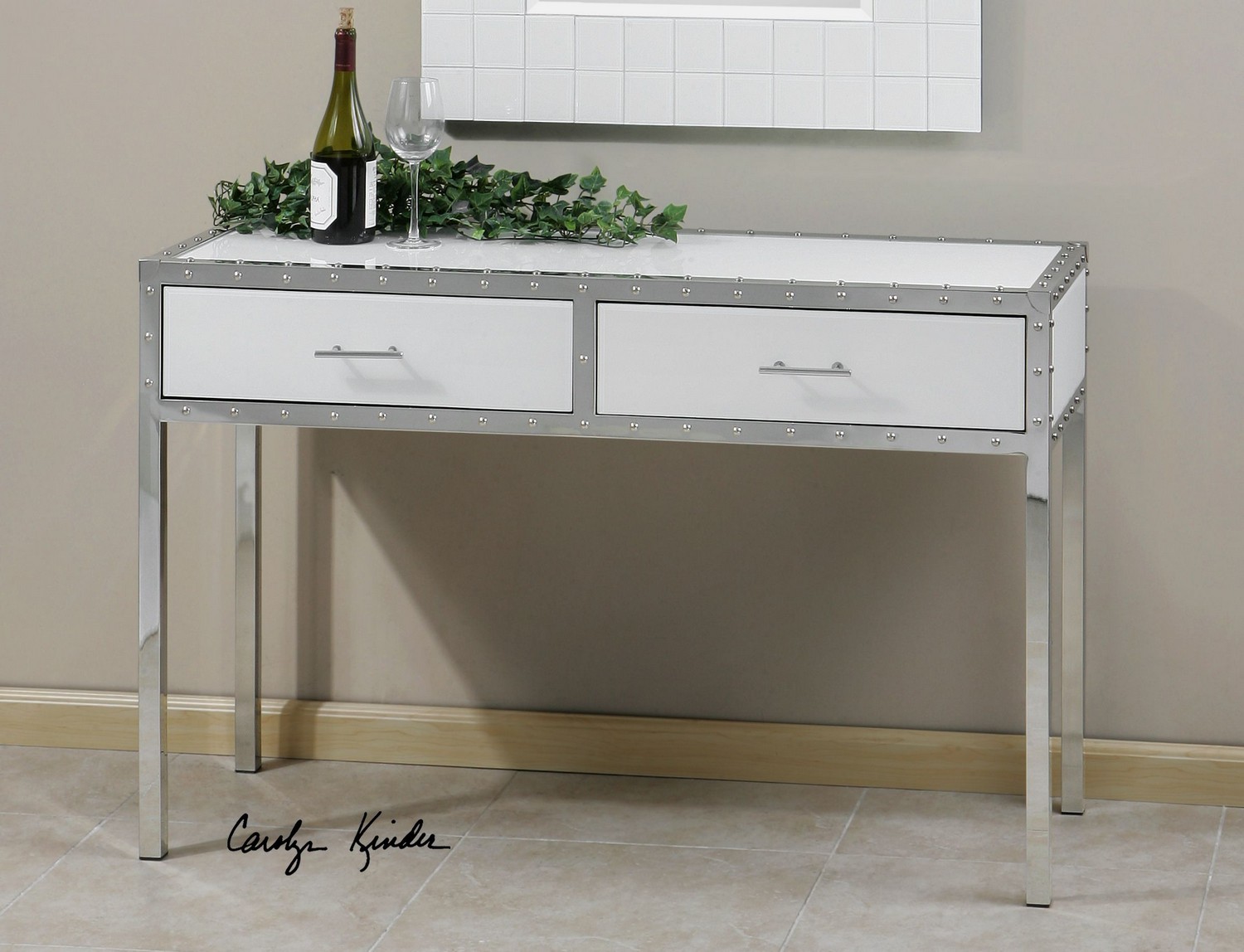 Uttermost Bryton White Console Table