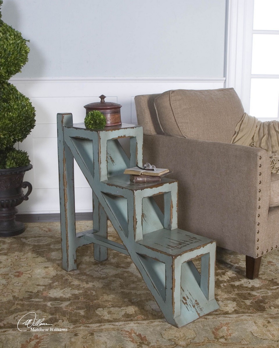 Uttermost Asher Blue Accent Table