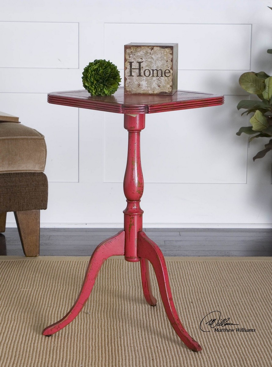 Uttermost Valent Red Accent Table