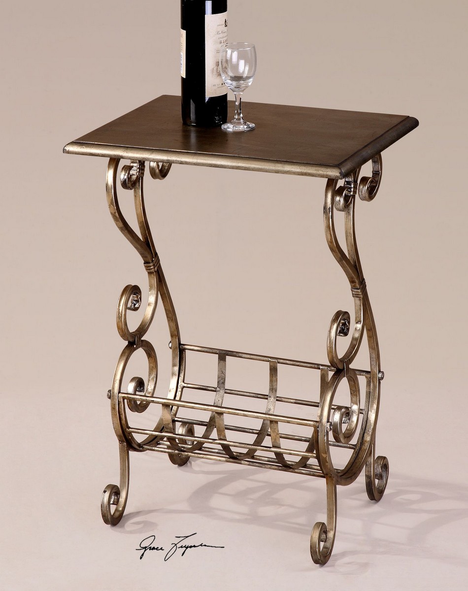 Uttermost Lilah Silver Leaf Magazine Table