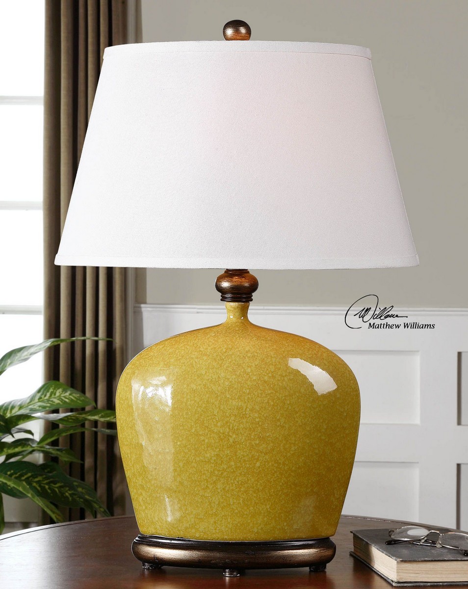 Uttermost Geraldine Burnt Yellow Table Lamp