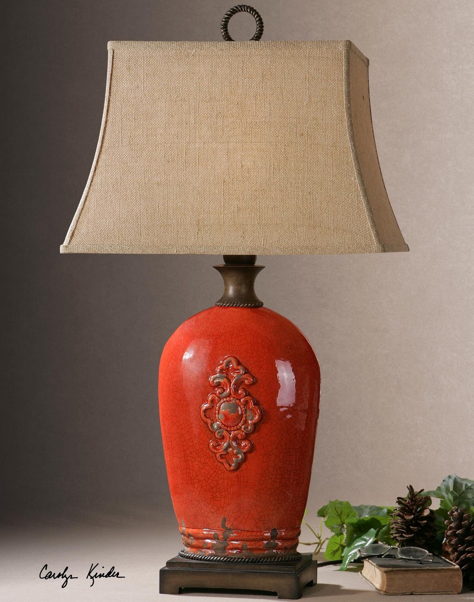 Uttermost Mataline Crackled Red Lamp