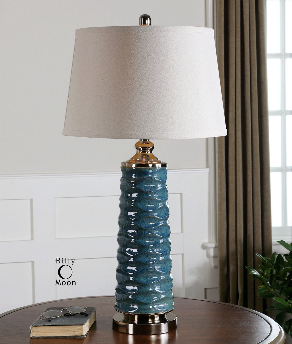 Uttermost Delavan Rust Blue Table Lamp