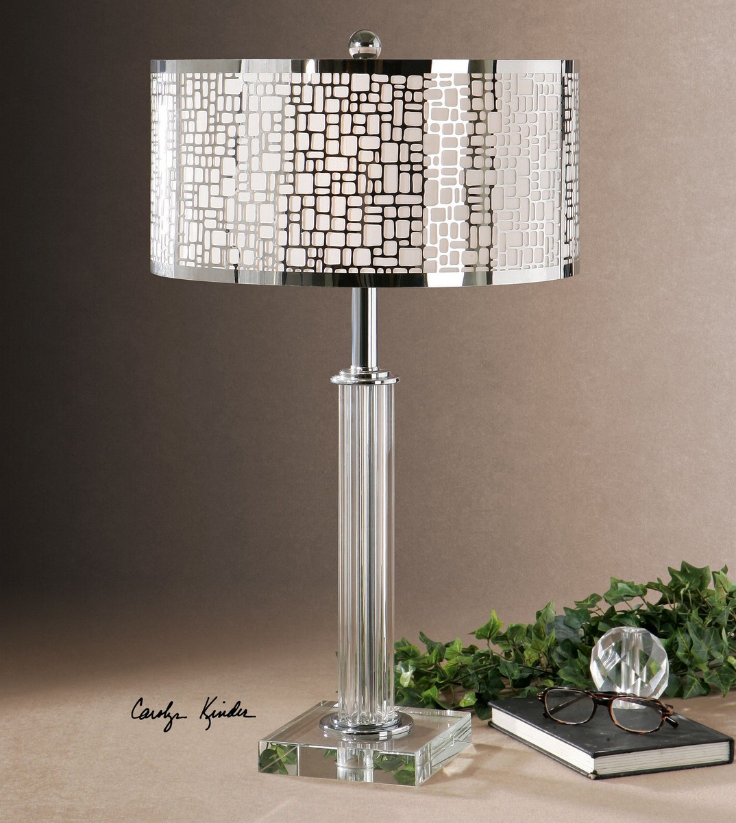 Uttermost Lucius Crystal Column Table Lamp