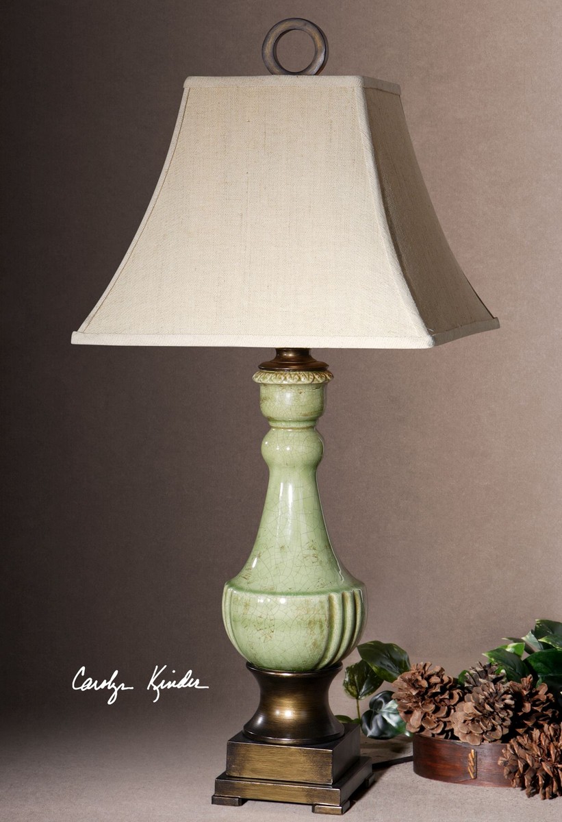 Uttermost Ceralto Green Glaze Table Lamp