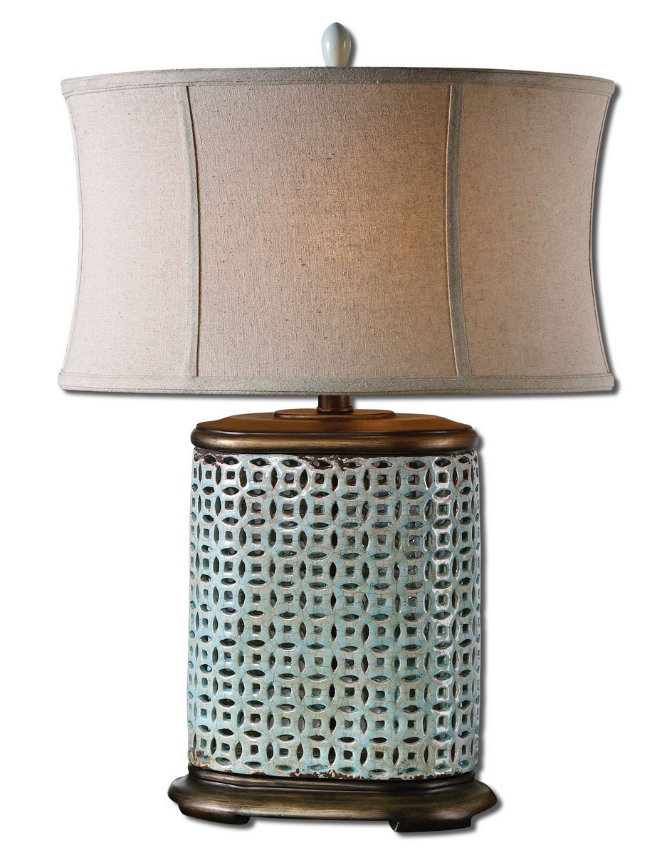 Uttermost Rosignano Crackled Blue Table Lamp