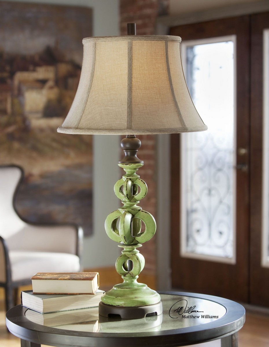 Uttermost Civita Crackled Green Table Lamp