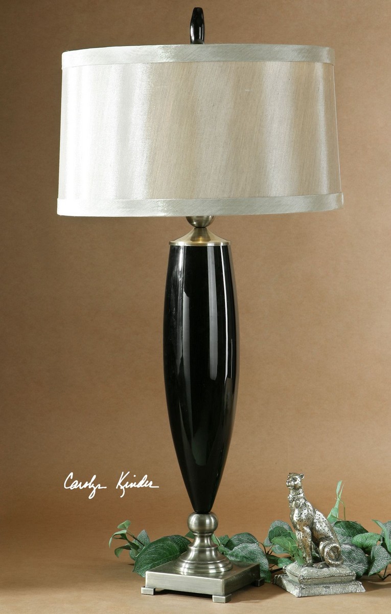 Uttermost Garvey Black Glass Table Lamp