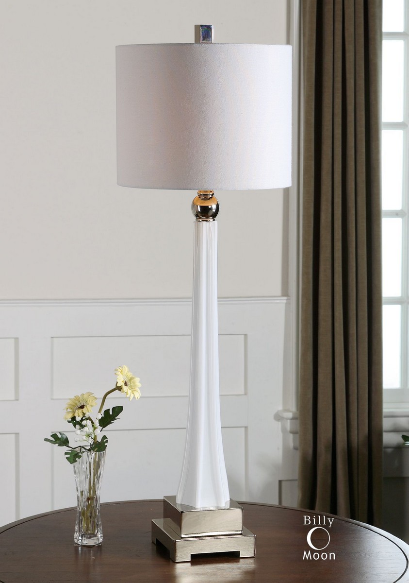 Uttermost Boretto White Glass Lamp