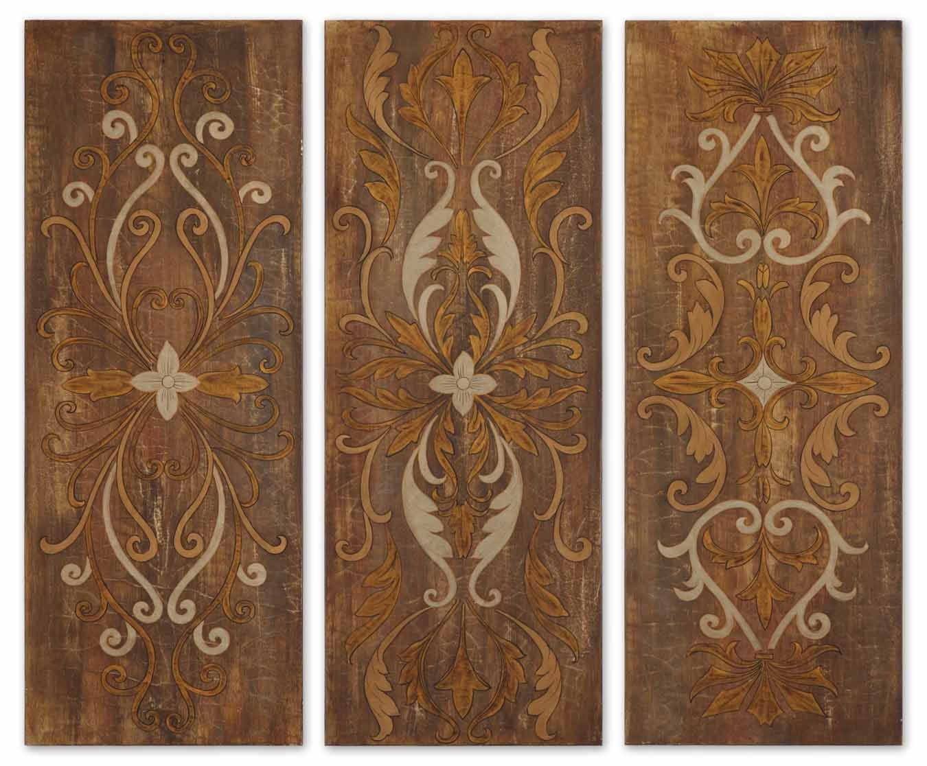 Uttermost Elegant Swirl Panels - Set of 3