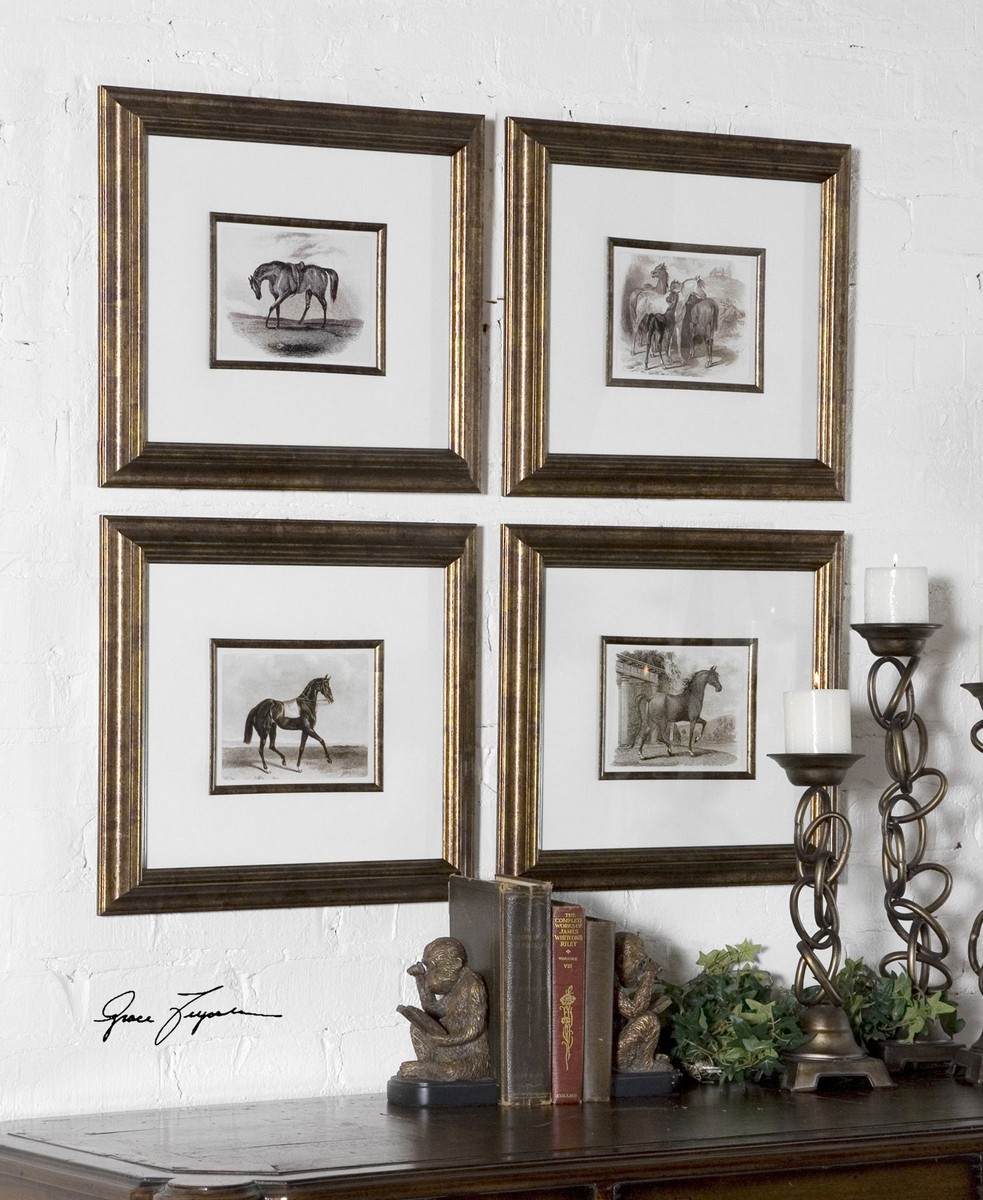 Uttermost Horses Framed Art - Set of 4