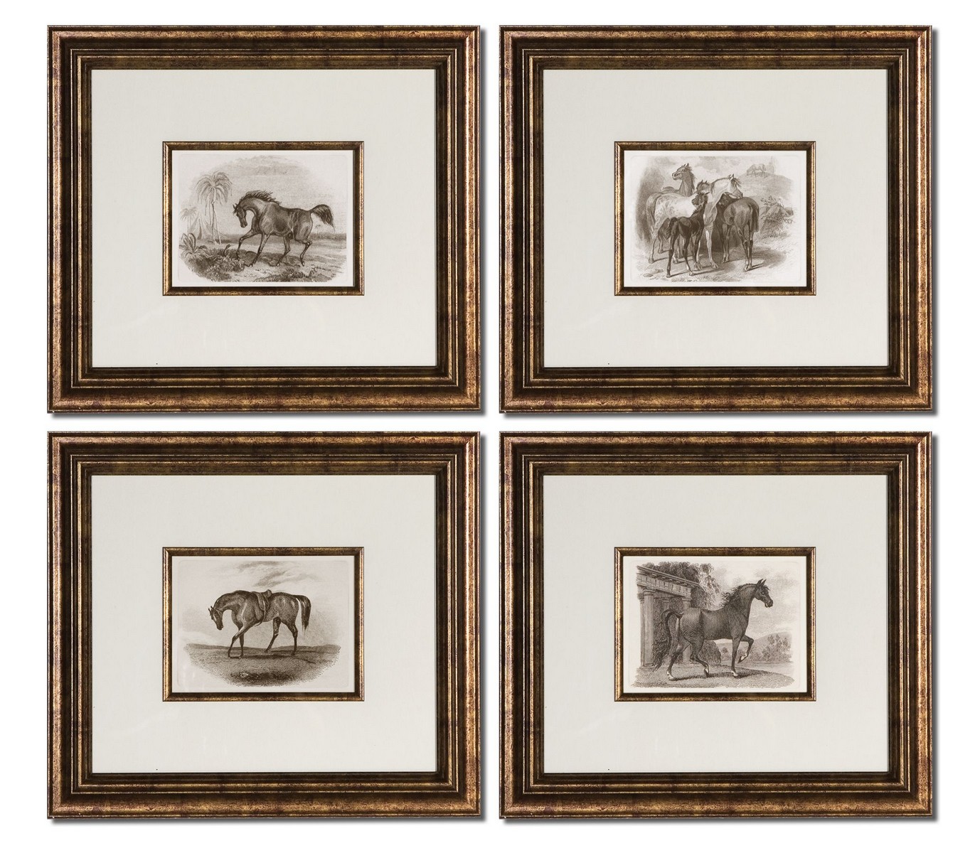 Uttermost Horses Framed Art - Set of 4