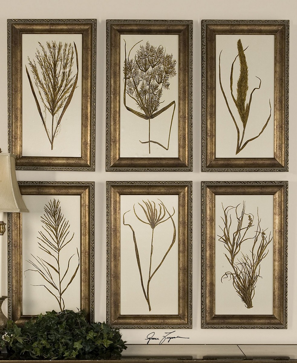 Uttermost Wheat Grass Framed Art - Set of 6 UTTERMOST-41151 at ...