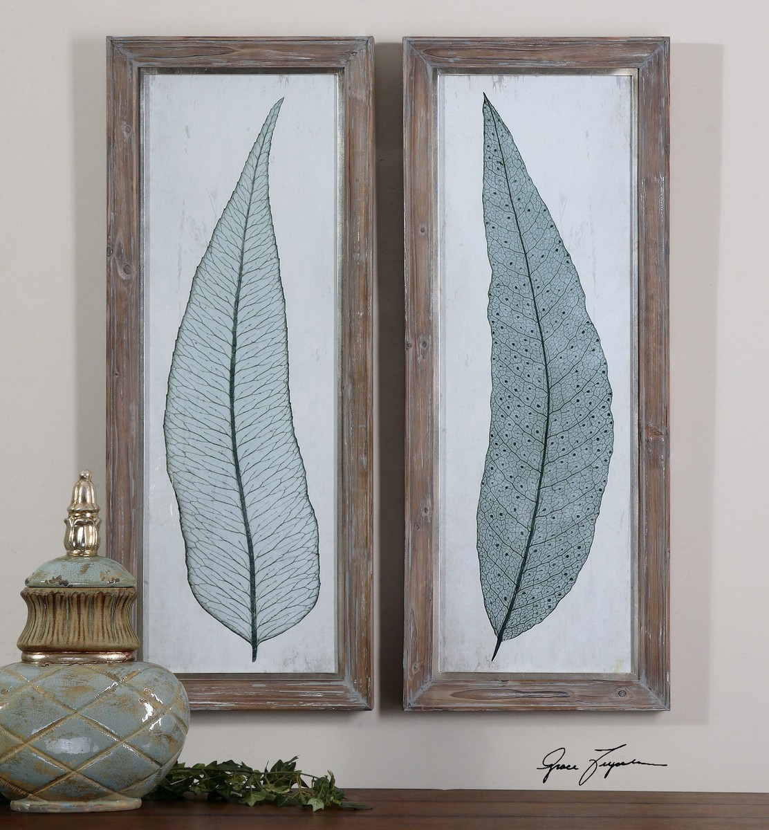 Uttermost Tall Leaves Framed Art - Set of 2