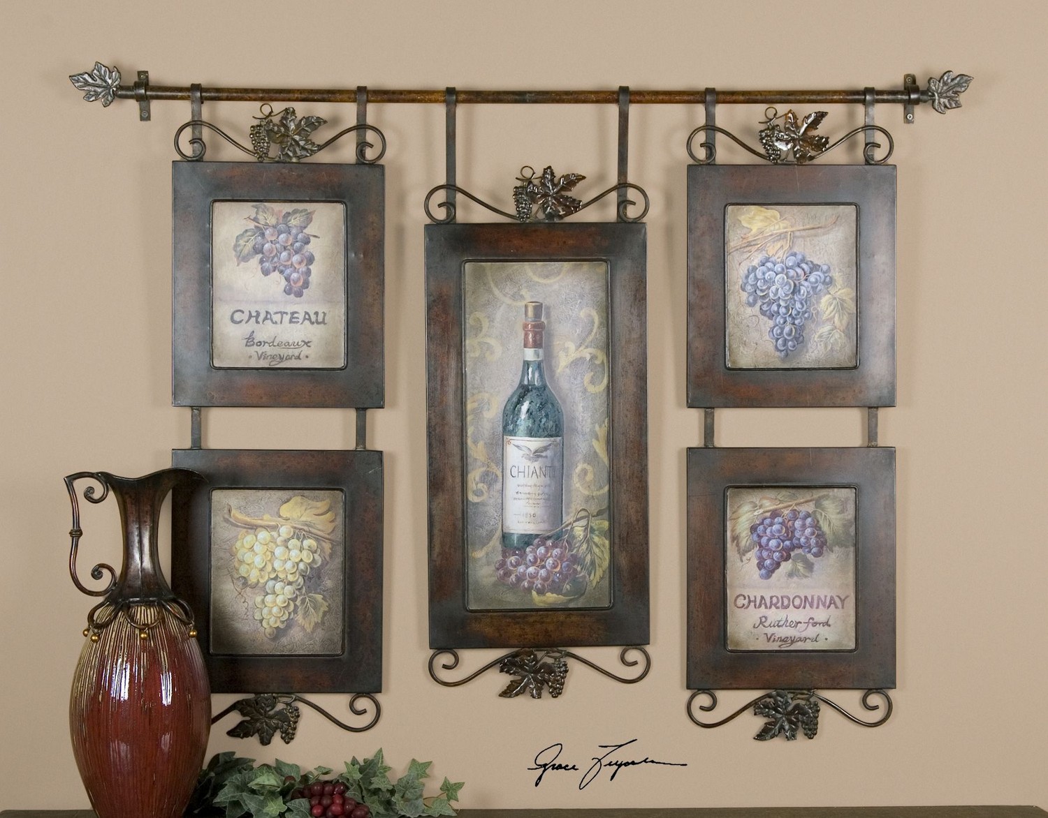 Uttermost Hanging Wine Framed Art