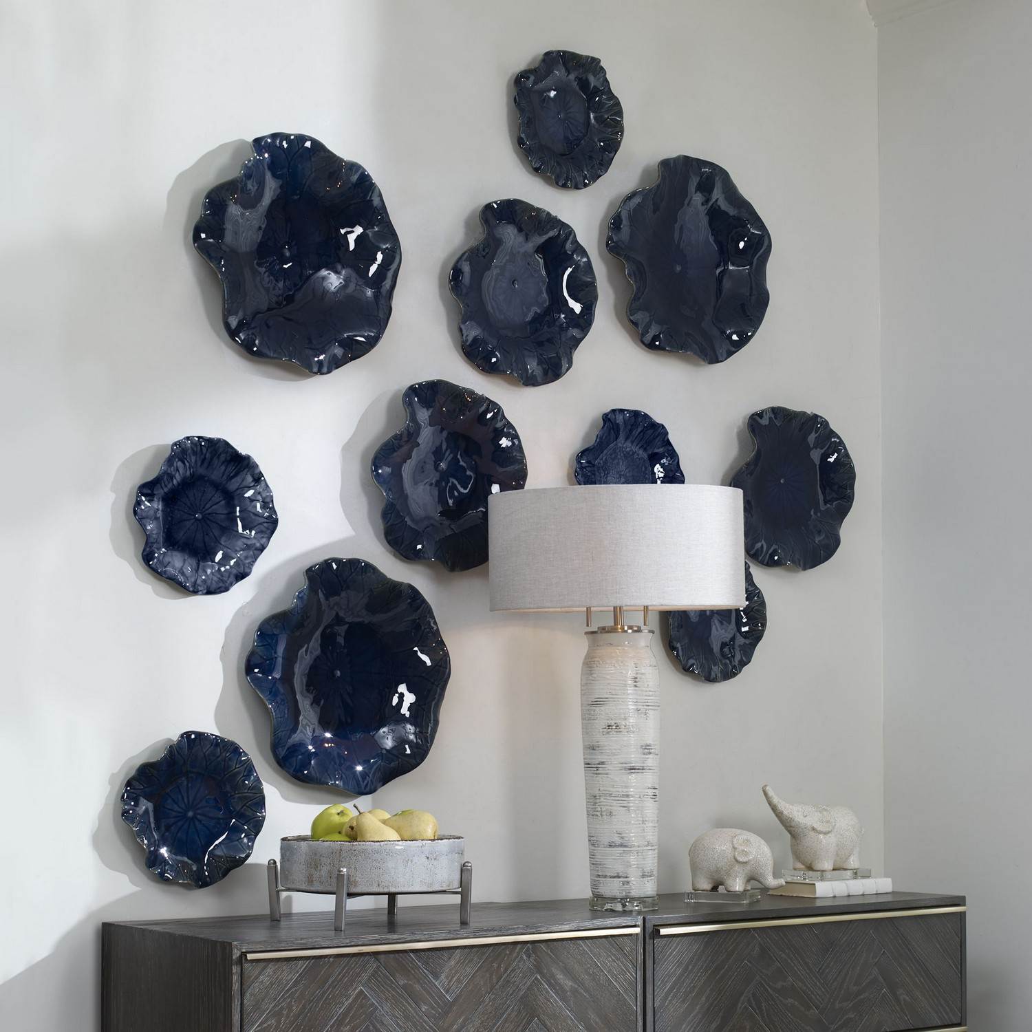 Uttermost Abella Ceramic Wall Decor - Set of 3 - Blue