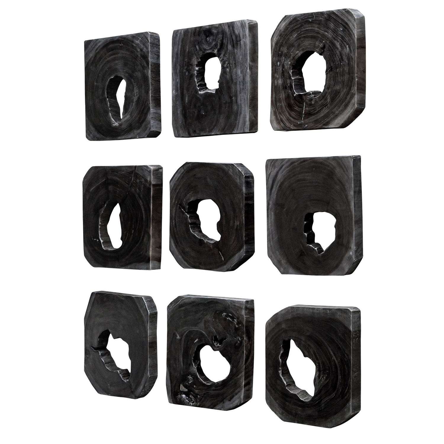 Uttermost Bahati Ebony Wood Wall Art - Set of 9