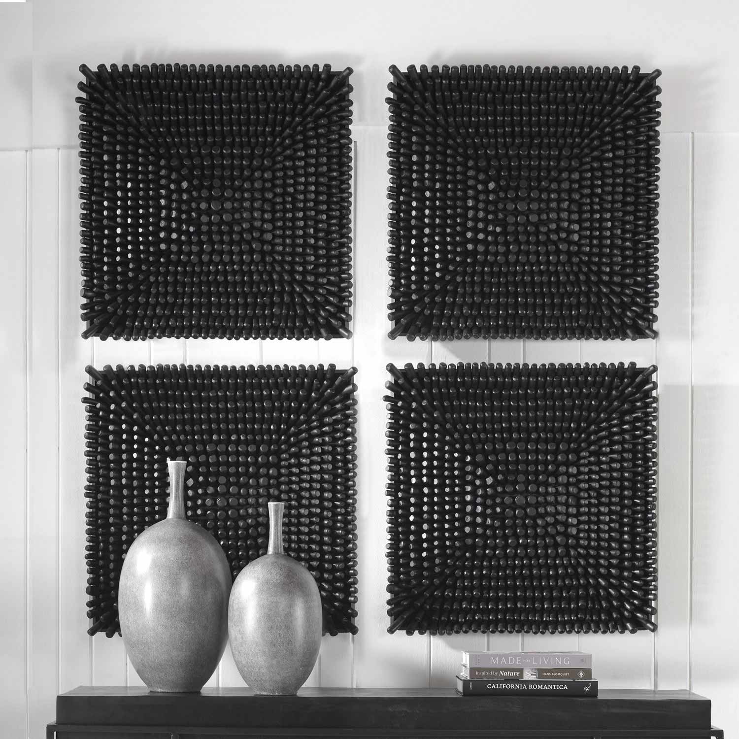 Uttermost Portside Wood Wall Panel - Black
