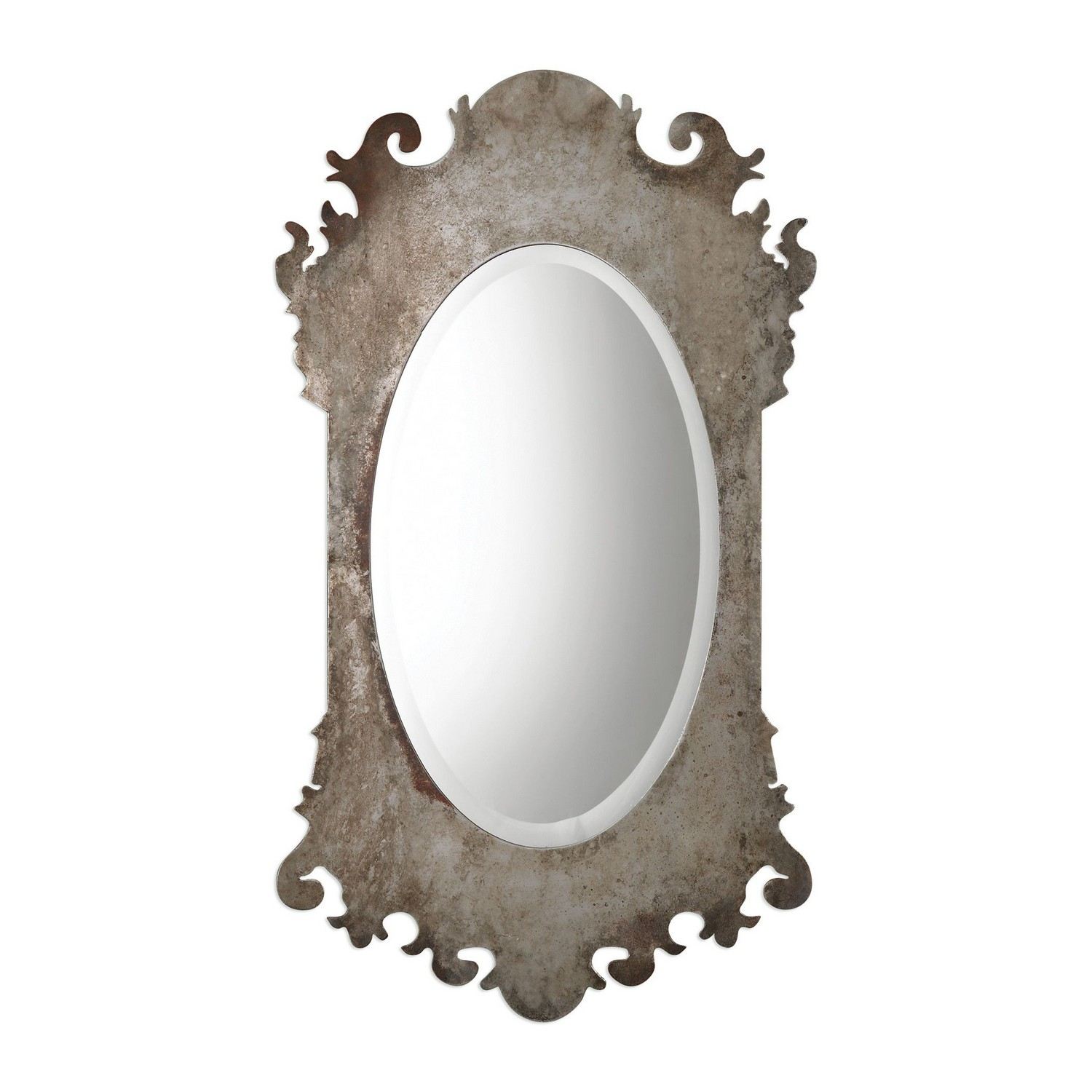 Uttermost Vitravo Oxidized Oval Mirror - Silver