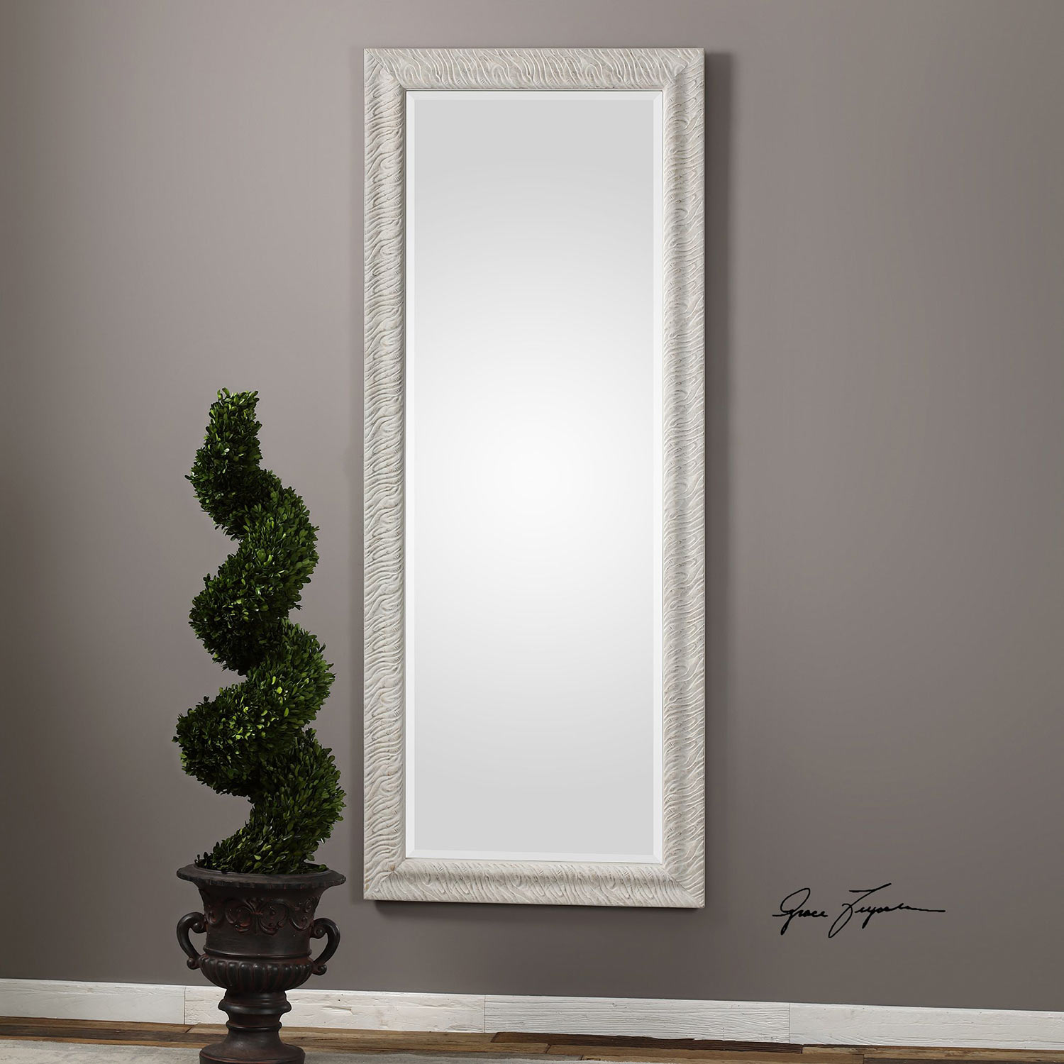 Uttermost Pateley Wood Mirror - Aged White