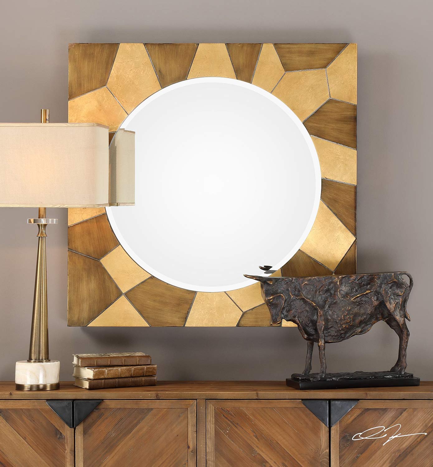 Uttermost Ussana Patterned Wood Mirror