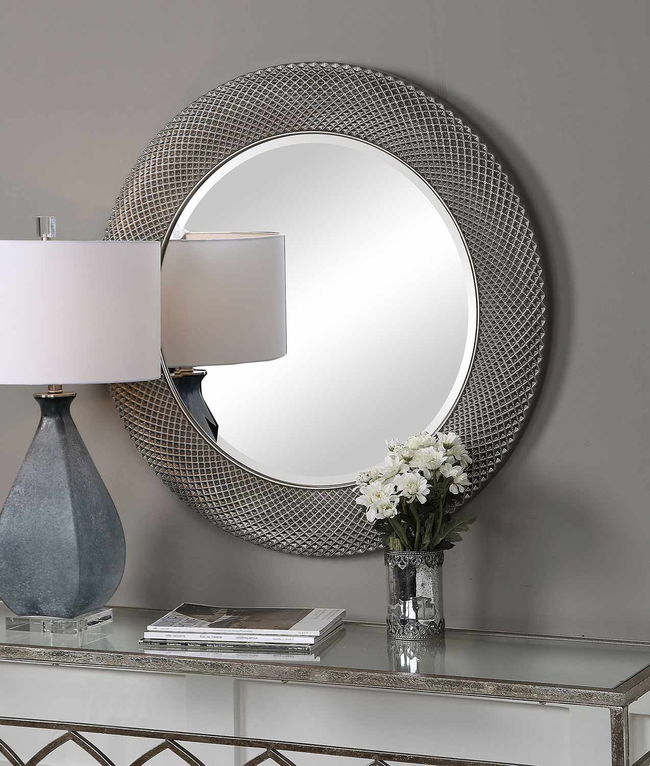 Uttermost Aziza Round Mirror - Silver