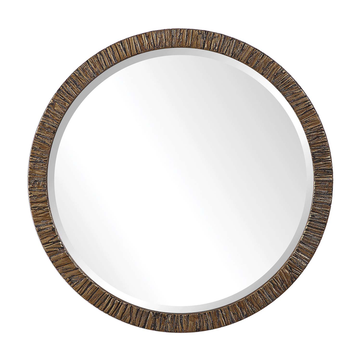 Uttermost Wayde Round Mirror - Gold Bark