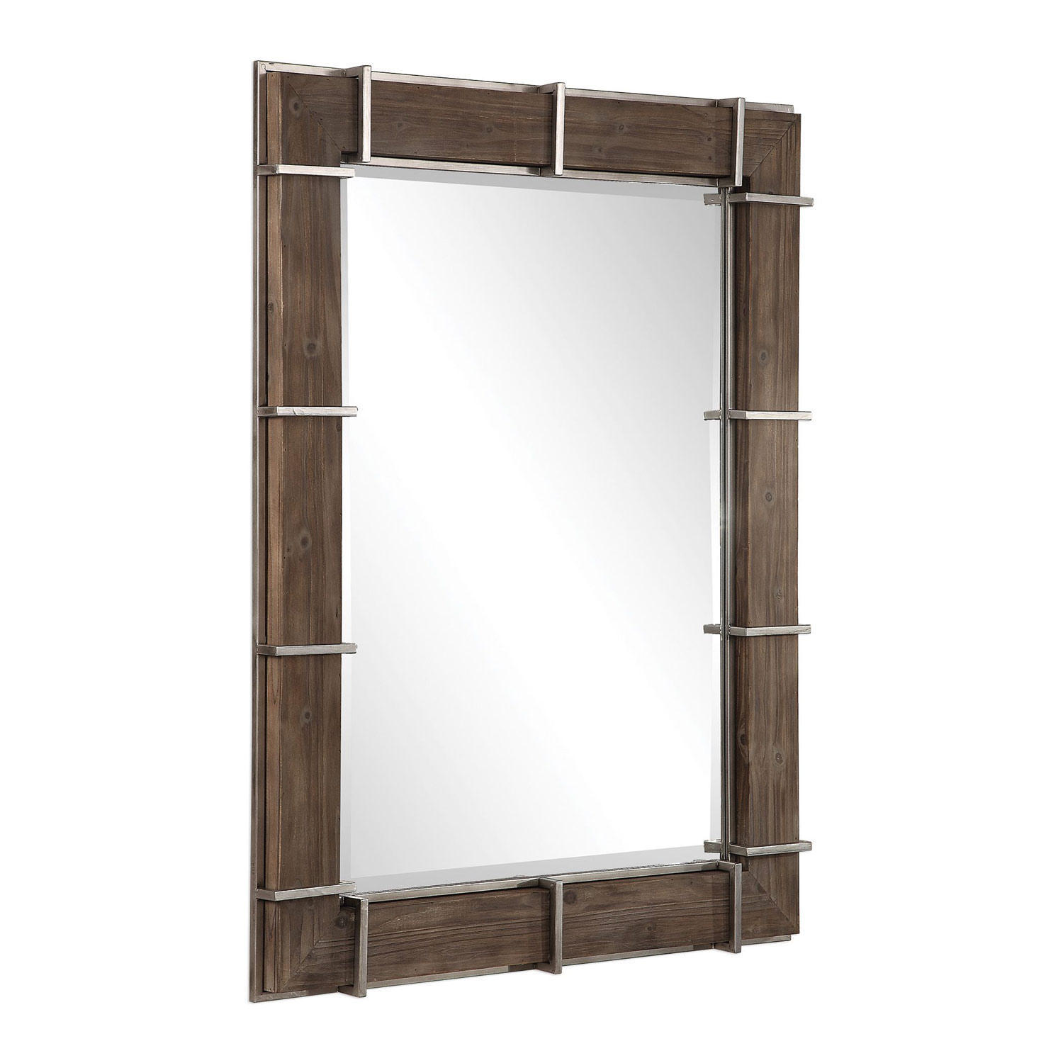 Uttermost Wade Wooden Industrial Mirror